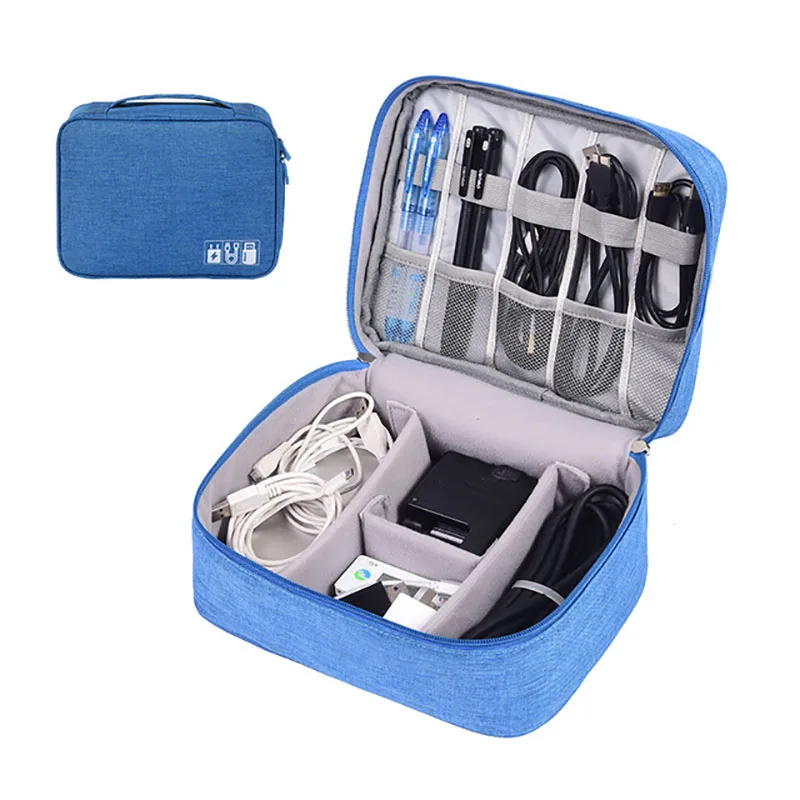 Caja organizadora de cables, bolsa para dispositivos de viaje, discos duros, estuche de almacenamiento portátil, funda protectora para HDD, bolsa para iPad Mini Power Bank - imagen 5