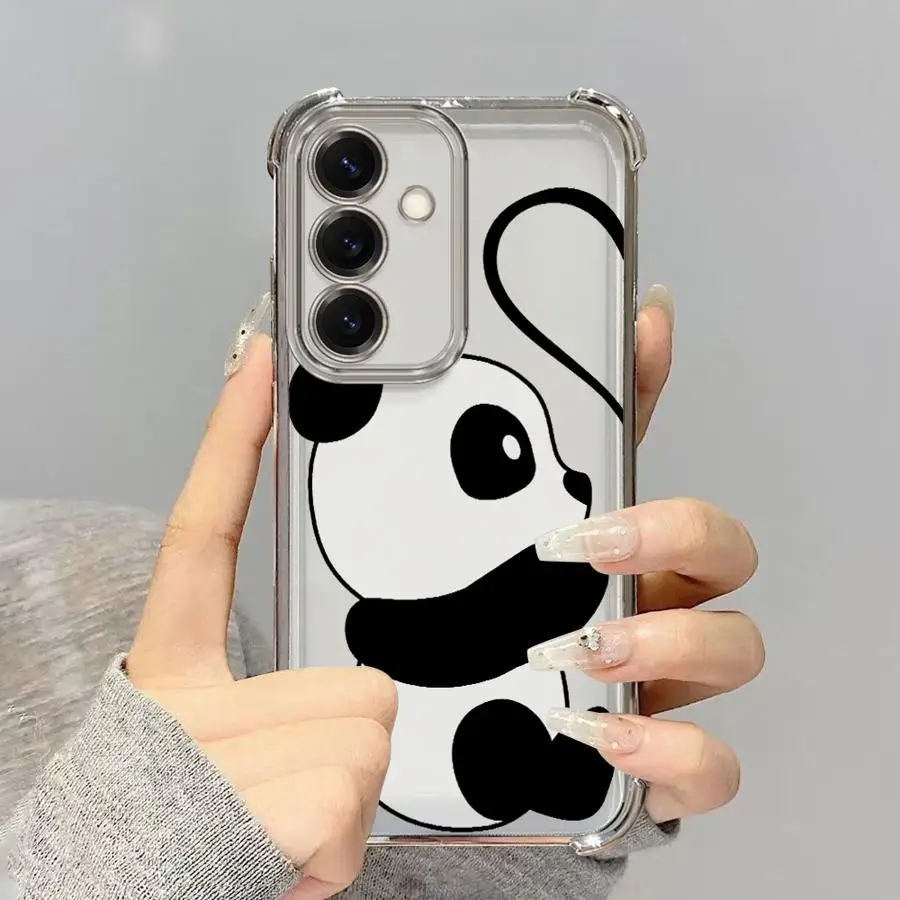 Funda transparente para teléfono Samsung Galaxy A16 A24 A52 A17 A25 A26 A33 A35 A36 A15 A21s A13 Love Panda - imagen 2