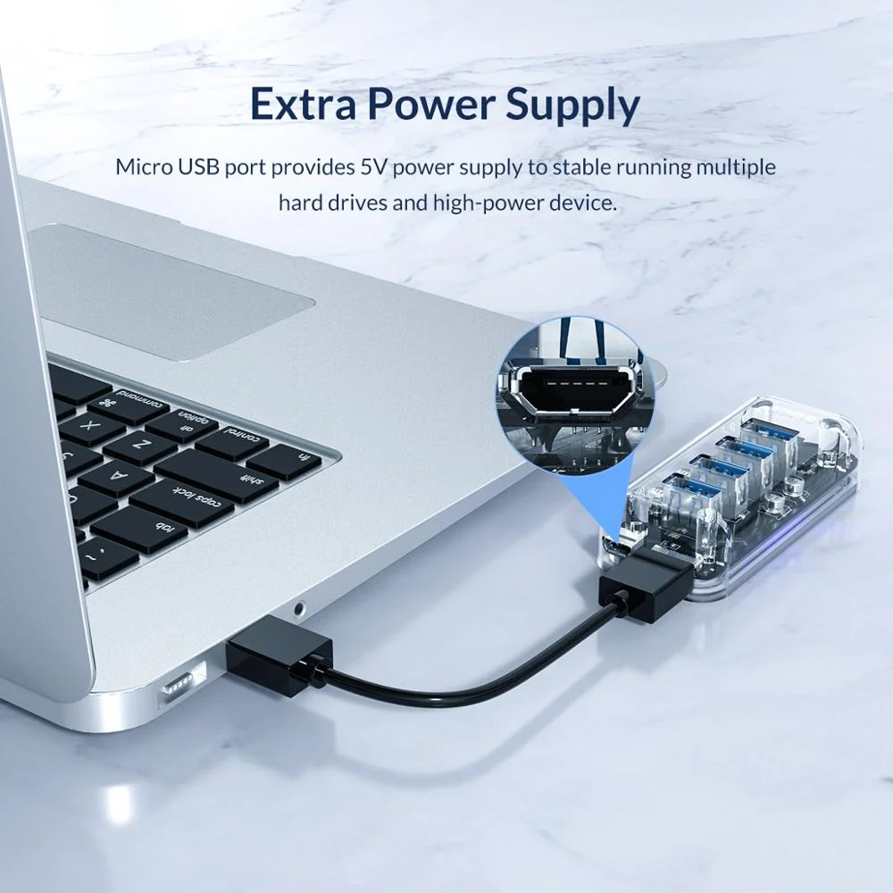 ORICO 4/7 puertos USB 3,0 Hub adaptador divisor de fuente de alimentación Dual OTG USB C cargador Hub alimentado PC periféricos de ordenador Accesorios - imagen 4