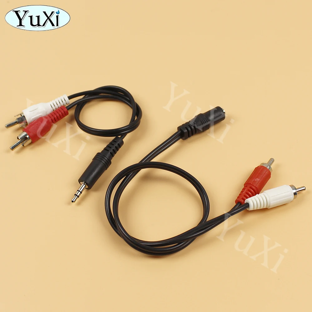 1 unidad de Cable de Audio y vídeo Aux a 2 RCA de 3,5mm, Cable divisor en Y estéreo, adaptador AV, Cable 2RCA para DVD, TV, VCR, PC, altavoz de teléfono - imagen 4