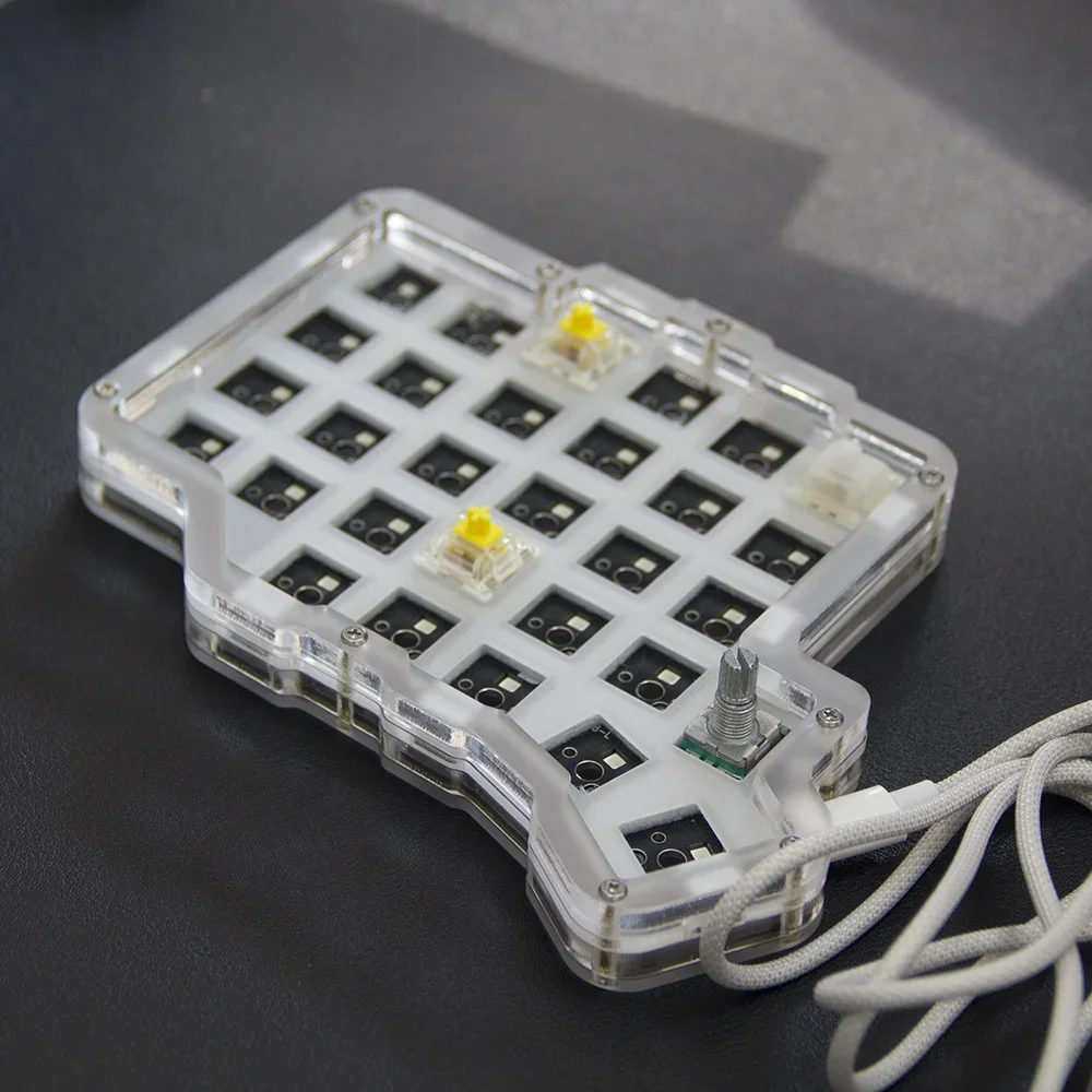 Kit de teclado mecánico dividido, 58 teclas, intercambio en caliente, PC con perilla, placa de posicionamiento personalizada, soporte de junta, VIAL, accesorios para jugadores de PC - imagen 3