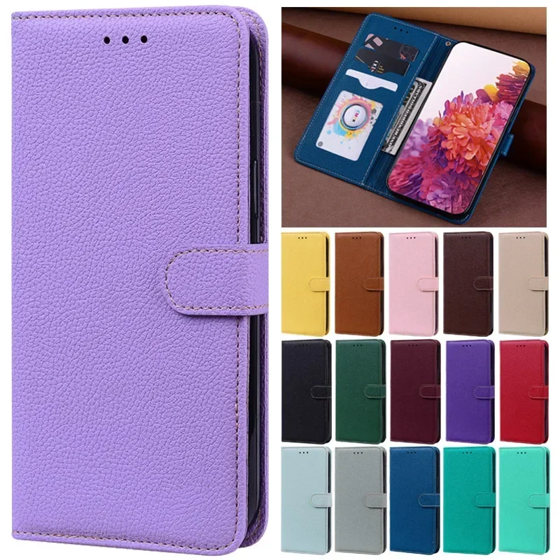 Para Samsung S24 FE funda de cuero de Color sólido con soporte y tapa para teléfono Samsung Galaxy S24 FE S 24 Ultra S24Plus funda tipo billetera - imagen 2