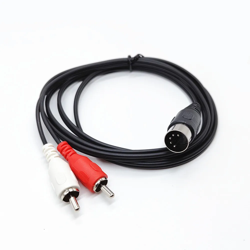 Conectores DIN de 5 pines macho a 2RCA macho Cable convertidor de audio para sistemas electrofónicos Bang & Olufsen, Naim, Quad Stereo (DIN-2RCA)