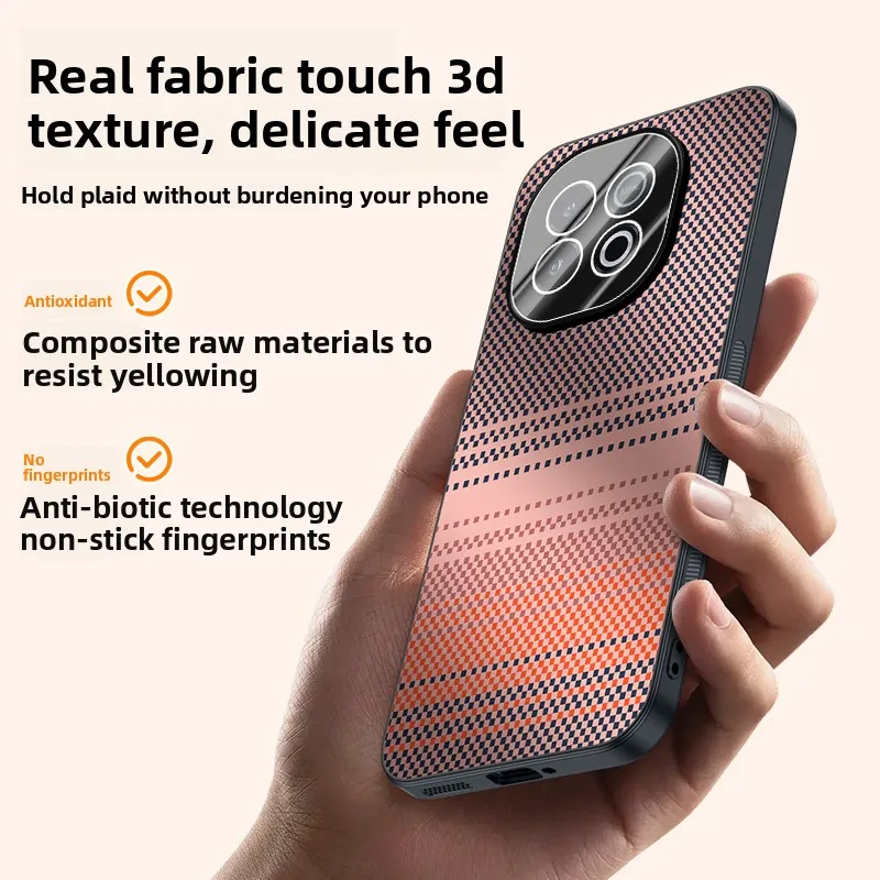 Funda a rayas Kevlar para VIVO IQOO Z10 Z9 Turbo Plus IQOO13, funda trasera de PC de lujo para lente IQOO Z10 Turbo Pro, protección completa - imagen 4