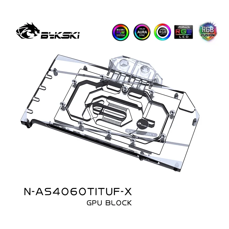 Bykski N-AS4060TITUF-X RTX 4060Ti enfriador de agua para Asus RTX4060 Ti OC GPU bloque de agua 5V ARGB + placa posterior de aluminio - imagen 2