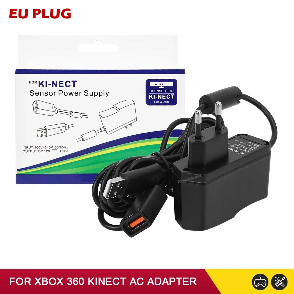 Nueva UE EE. UU. para Xbox 360 enchufe USB adaptador de CA fuente de alimentación con Cable de carga USB para Xbox 360 X-360 Slim Kinect Sensor acceso al juego