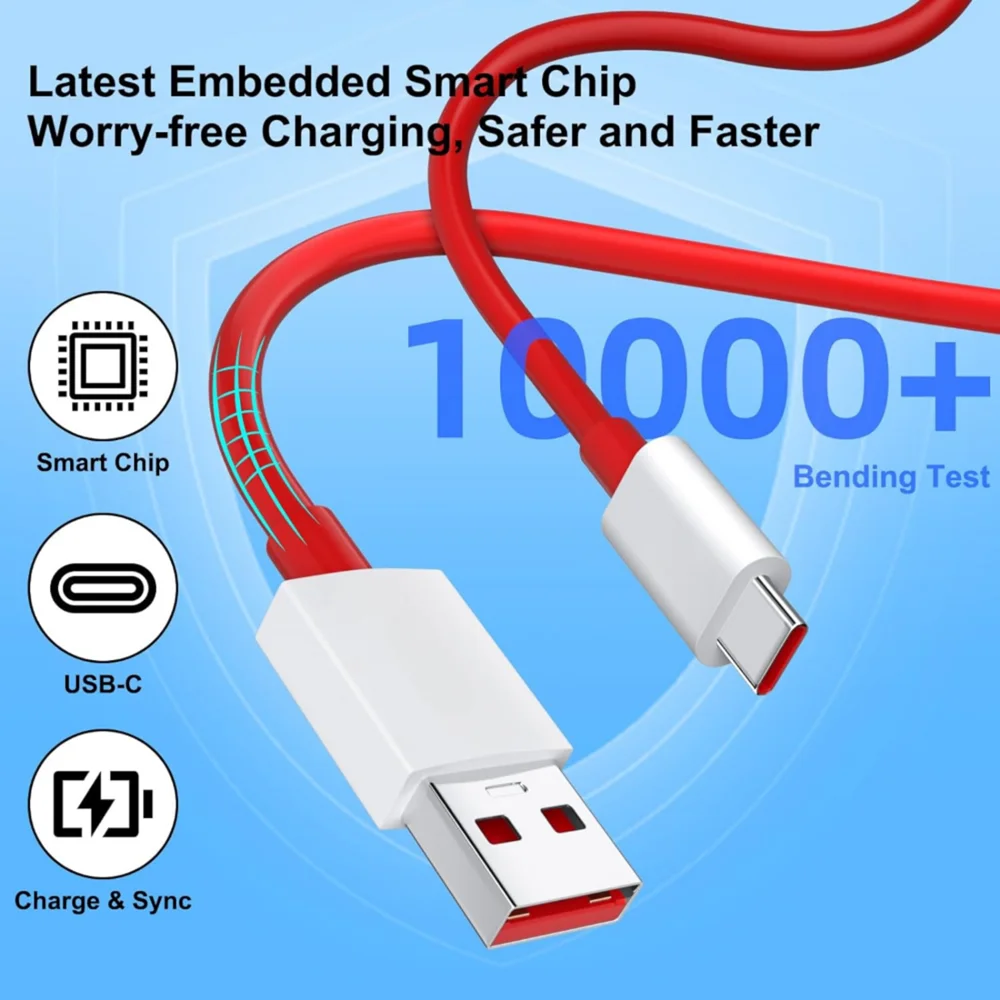 Cable USB de carga superllamativas de 80W y 100W para OnePlus 9RT 10 11 12 13 Nord 2T 3 CE 3 ACE 3 3V 5 Pro SuperVOOC Cables de carga rápida - imagen 3