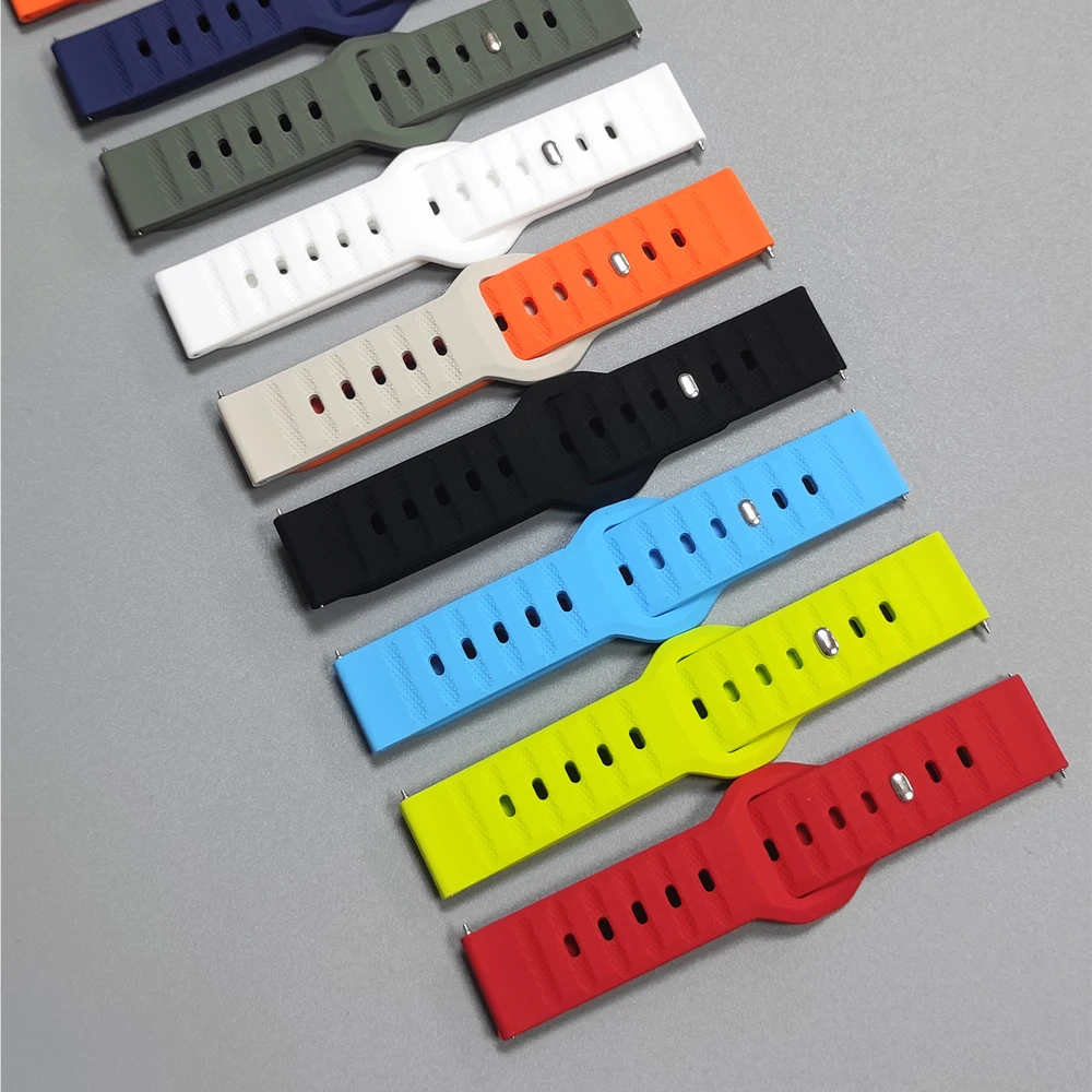 Correa de silicona de 20mm y 22mm para Samsung Galaxy Watch 7/6/5/4 44/40mm 6 4 Classic Gear S3, pulsera Universal para Huawei GT5 4Pro - imagen 2