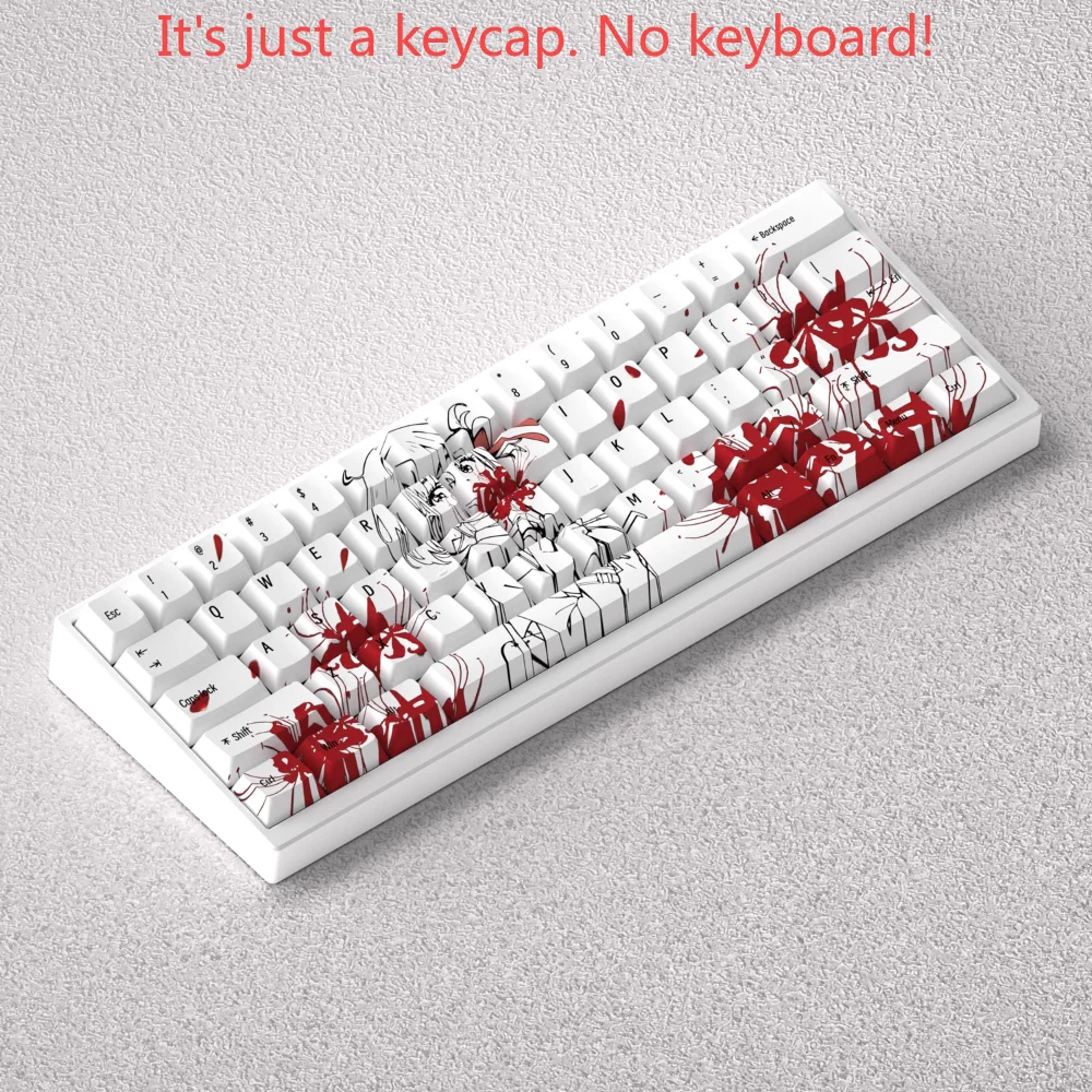 Nishiki Chiharu Keycaps tema secundario cereza juego de teclas personalizadas PBT 73 teclas para teclados mecánicos de diseño 60/65/68 - imagen 3