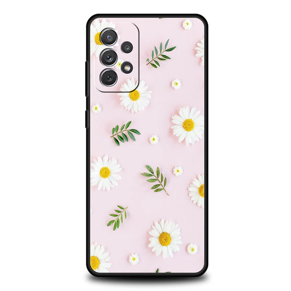 Funda de teléfono para Samsung A15 A13 A35 A55 A51 A71 A41 A31 A03S A05 A17 A23 A25 A33 A53 A73 5G A07 4G, funda con estampado con dibujo de Margarita - imagen 4
