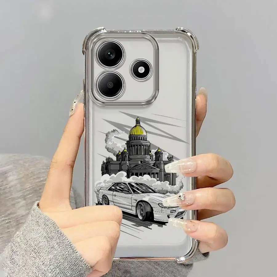 Funda de teléfono japonesa JDM Drift Car Red Sun, funda suave para Xiaomi Redmi K80 5G 13C A3 14C A5 K80 Pro A3X - imagen 3