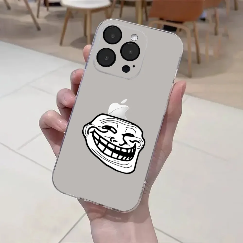 Trollface-funda de teléfono para iPhone 16,15,14,13,12,11 Plus,Pro,Max,XR,XS,X,7,8 Plus,SE,Mini suave funda transparente - imagen 4