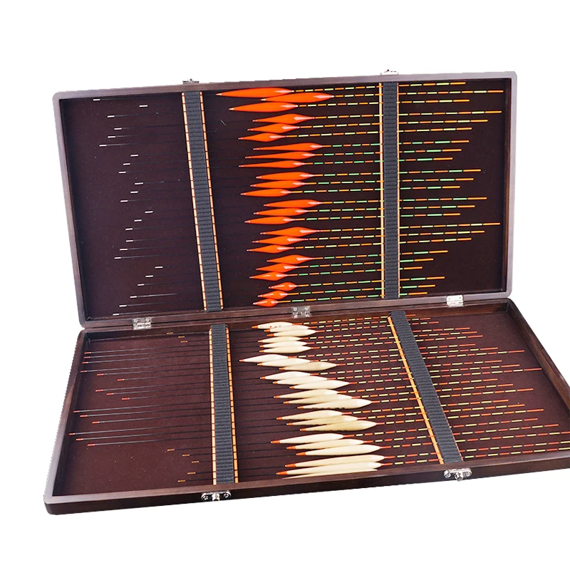 Caja expositora de muestras de flotadores de pesca, capa flotante resistente al agua de madera de Paulownia, funda protectora, accesorios de pesca, 1 unidad - imagen 2