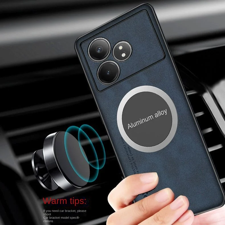 Funda de piel sintética suave para OPPO Realme GT 6 6T, carcasa de teléfono con cubierta trasera protectora magnética para OPPO Realme GT Neo 6 6Se - imagen 2