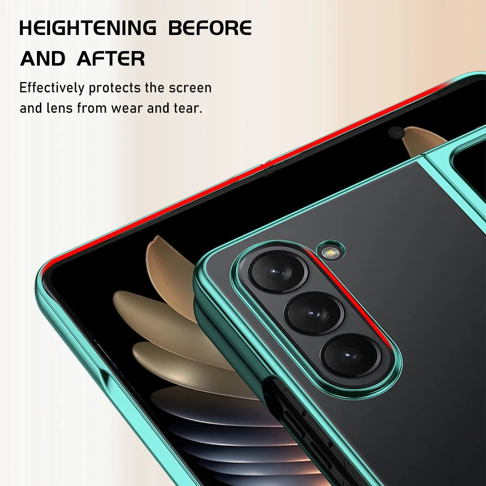 Funda de teléfono transparente galvanizada 6D para Samsung Z Fold 7 Galaxy Fold 6 5 4 3 Fold7 Fold6 Fold5 Fold4 Funda a prueba de golpes - imagen 3