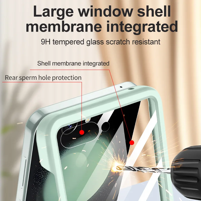 2025 funda de cristal con sensación de piel caliente para Samsung Galaxy Z Flip 7 FE 6 5 5G, funda plegable de moda de negocios, fundas antigolpes para Flip5 Flip6 - imagen 3