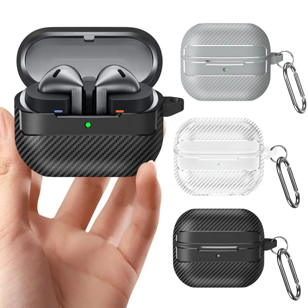 Para Samsung Galaxy Buds3/3pro fibra de carbono Bluetooth Anti-caída funda transparente auriculares de goma funda suave nuevo P5F9 - imagen 2