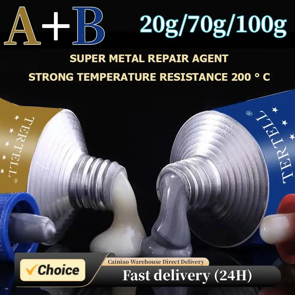 Pegamento de soldadura en frío, pegamento para reparación de metales, sellador AB resistente al calor, adhesivo de fundición para reparación de plástico mágico de alta resistencia, resina epoxi - imagen 2
