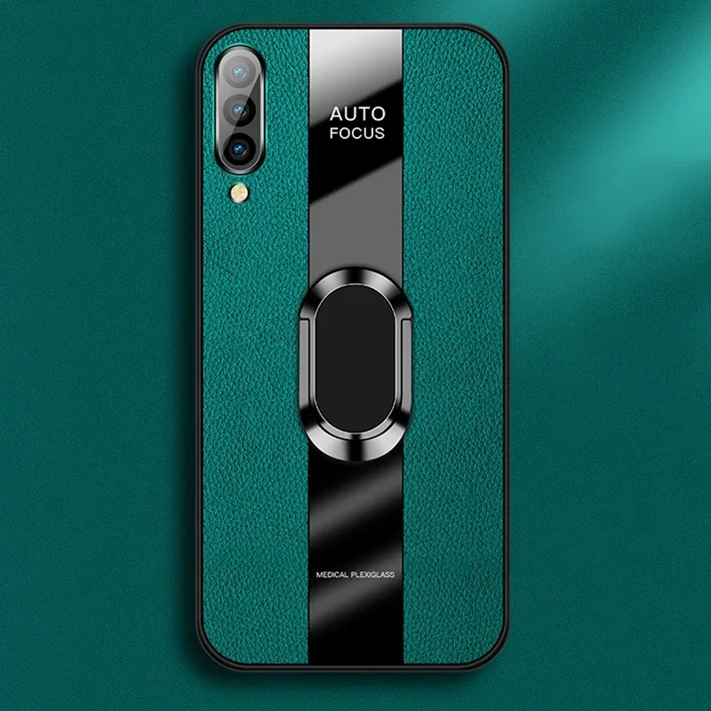 Funda de cuero con soporte de anillo para Samsung Galaxy, prueba de golpes de silicona a cubierta trasera, protección para teléfono, A50, A70, A90, 5G, S, A30S, A50S, A70S - imagen 2