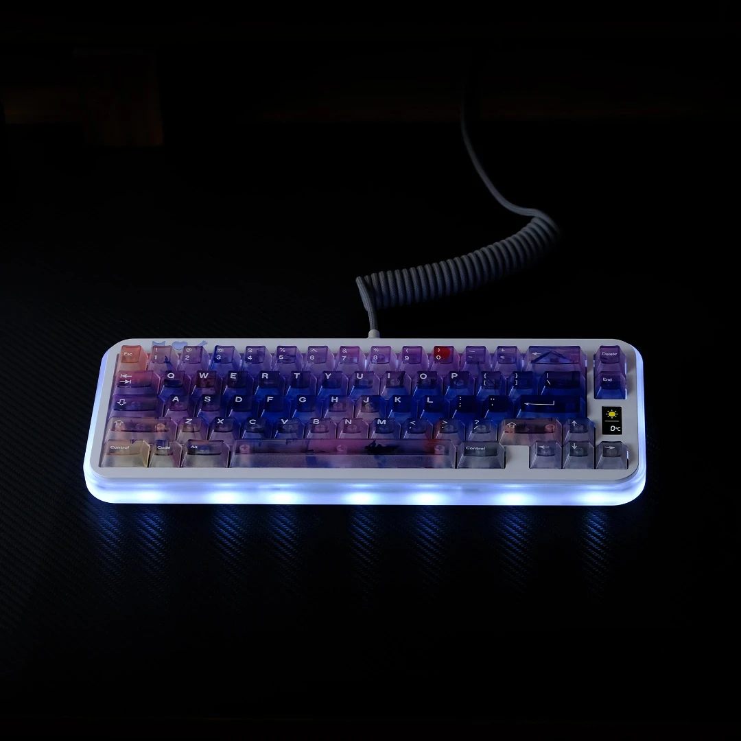 Aifei ABS antiniebla teclas translúcidas 122 teclas amanecer rosa azul cereza altura para teclado mecánico AULA F75 Mad60he Ajazz juego - imagen 3