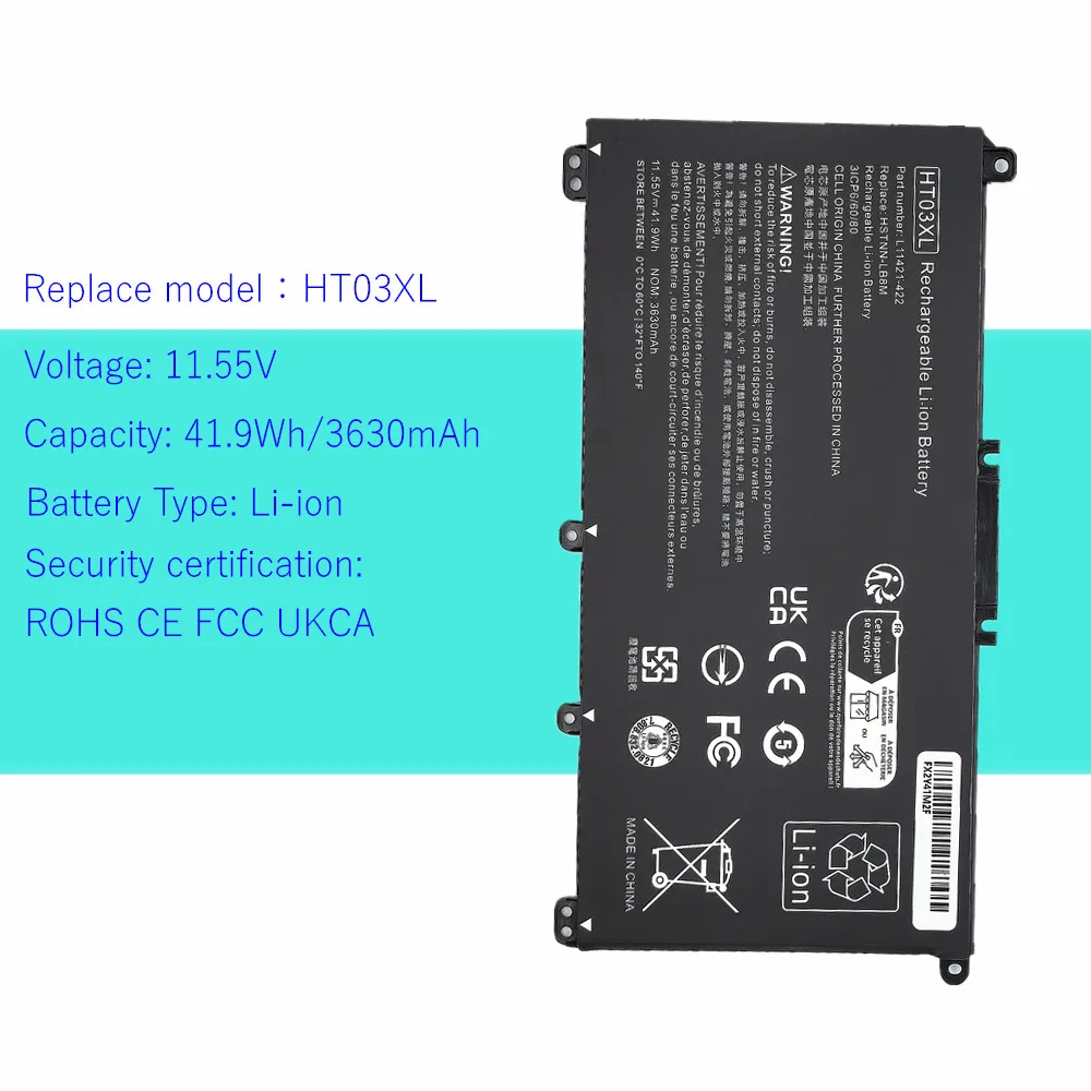 HT03XL Laptop battery For HP Pavilion 14-CE 15-CS  L11119-855 L11421-2D2 TPN-C136 TPN-I130 TPN-I131 TPN-Q208 TPN-Q209 TPN-Q210 - imagen 3