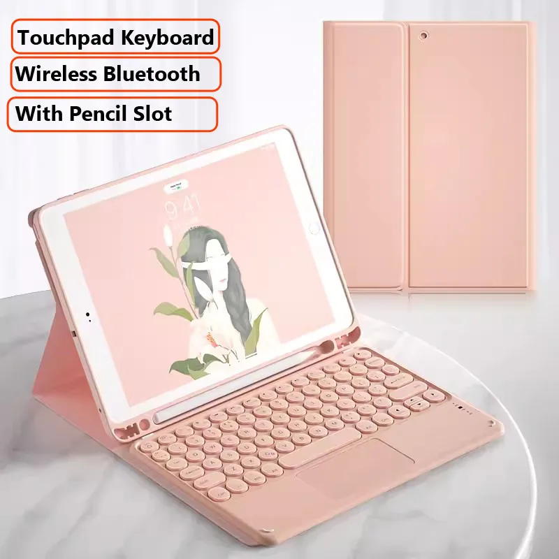 Teclado con panel táctil para IPad Pro 13 2025 M5 Air 13 M3 2025 y M2 2024 Pro 13 12,9 pulgadas 2022 2021 teclado con estuche con portalápices