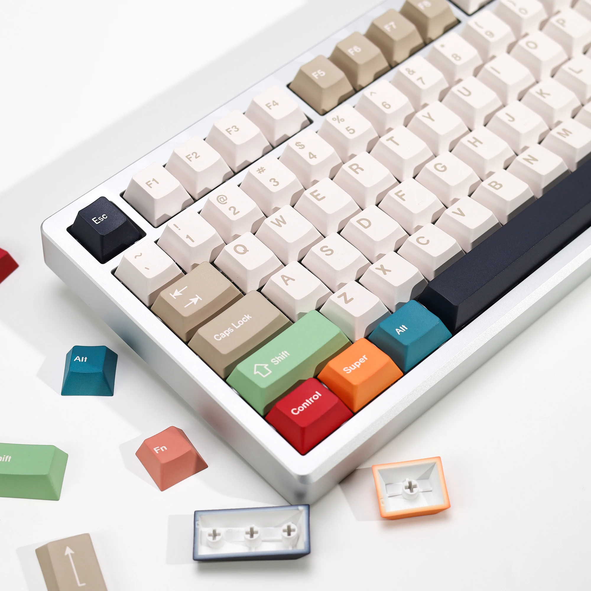 KBDiy GMK Foundation Keycaps PBT 143 teclas/juego Retro Alice ISO Cherry perfil KeyCap para MX Switch 60 Teclado mecánico para juegos - imagen 2