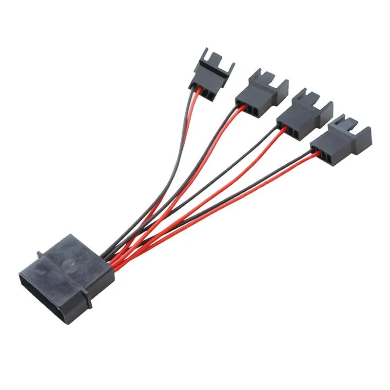 Conector adaptador de Cable de alimentación de ventilador Molex de 4 pines a 4 pines 1x5v 5v * 2, 5v * 3, 5v * 4 Cables de ventilador de refrigeración de computadora para ventilador con cubierta de CPU y PC - imagen 2