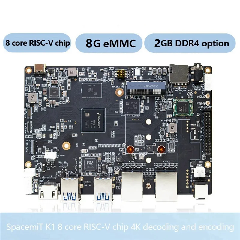 Para placa de desarrollo Bananapi BPI-F3 + funda Spacemit K1 8Core RISC-V 2G LPDDR4 8G EMMC 2,4G/5G Wifi BT4.2 placa base - imagen 3