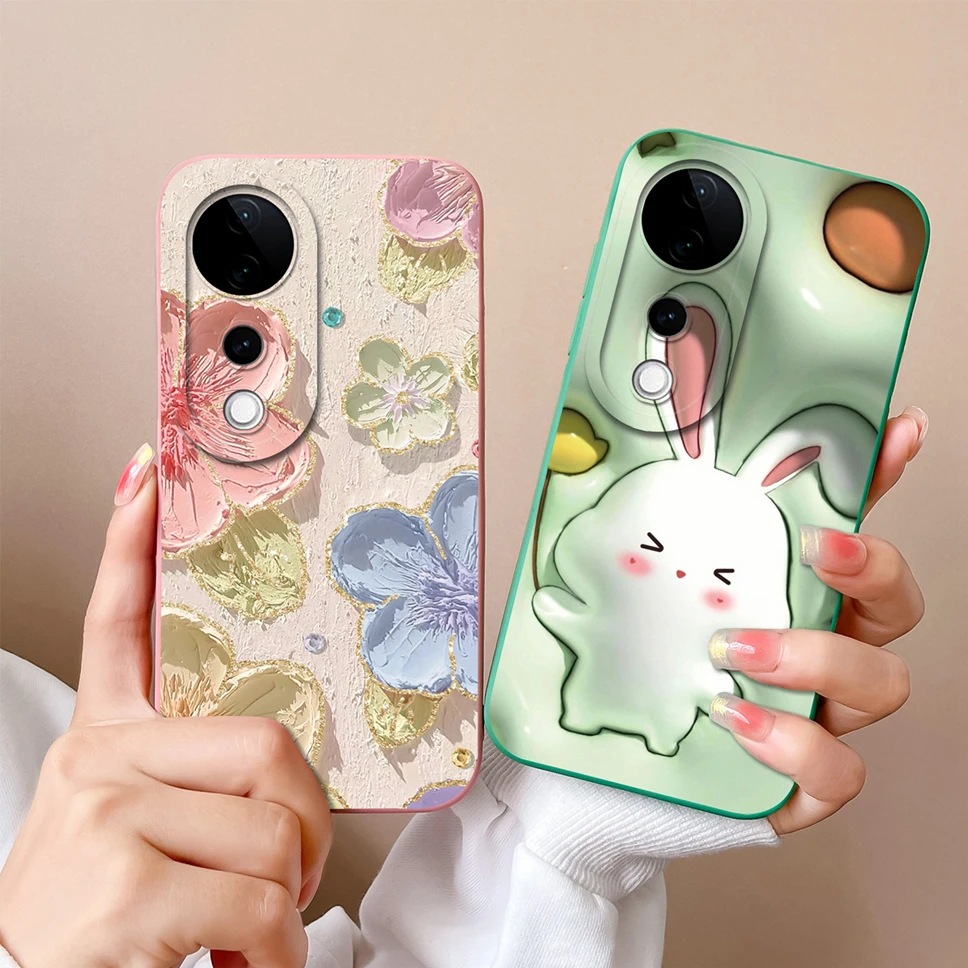 Para Vivo V40 Pro V40Lite V40SE 5G Funda de teléfono Linda chica regordeta niño Funda protectora trasera de silicona suave a prueba de golpes Funda antideslizante - imagen 4