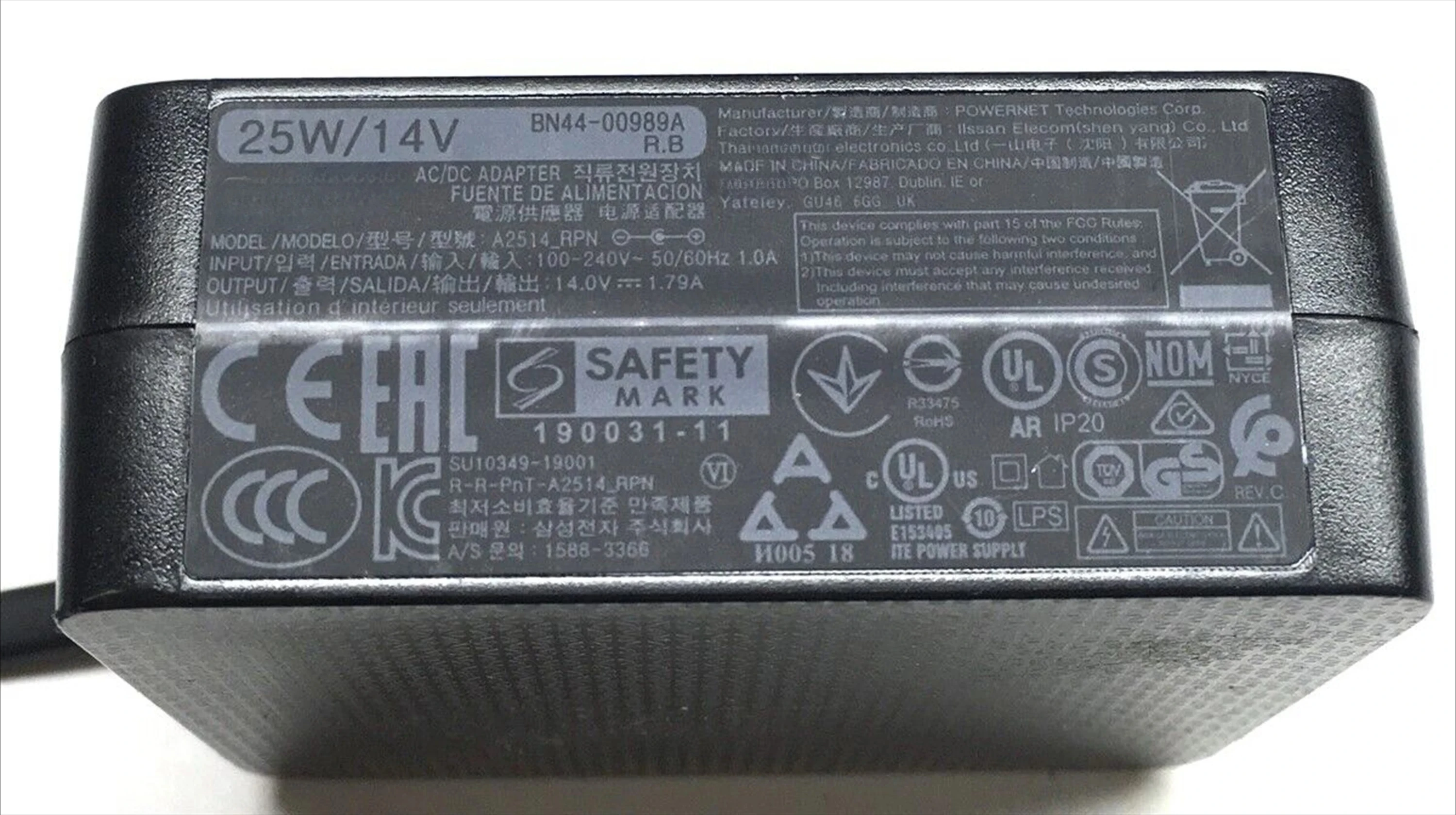 El adaptador de CA Original es para Samsung C27F396FH C27F396FHN LC27F396FHNXZA LC24F390FHNXZA fuente de alimentación del Monitor UN22F5000 1080P TV - imagen 2