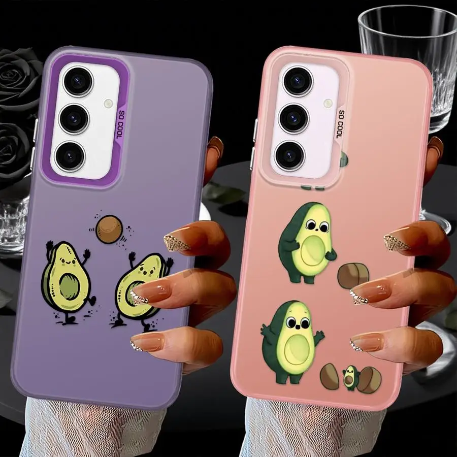 Funda divertida de aguacate para Samsung Galaxy A33 A34 A73 A22 A52 A26 A36 A25 A53 A24 A32 A23