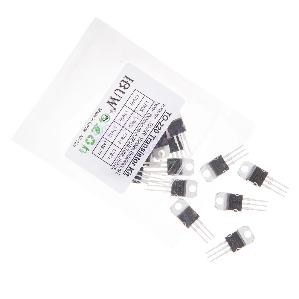 Kit surtido de transistores, regulador de voltaje, 7805, 7809, 7812, 7815, 7905, 7909, LM317, L7912, igmopnrq, LM317T TO-220, 8 valores * 2 piezas = 16 piezas - imagen 5