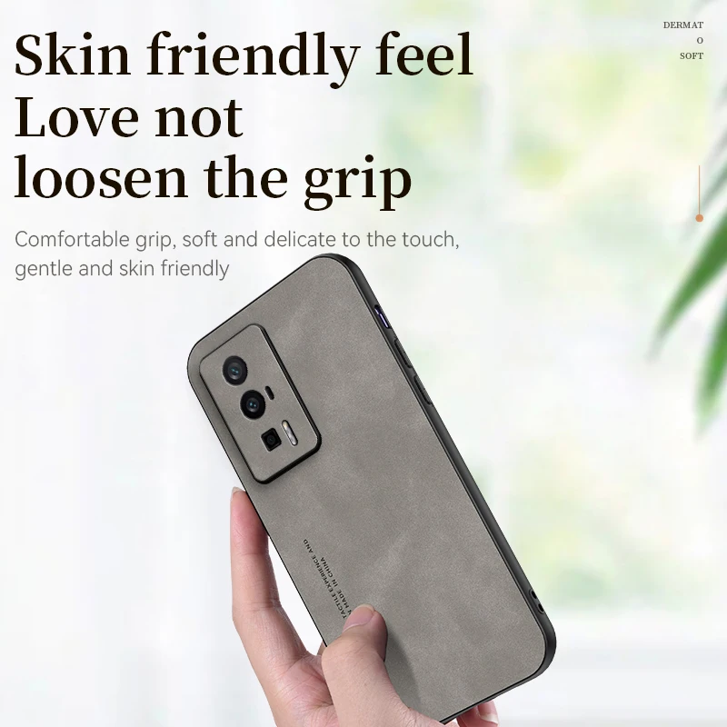 Funda suave de cuero con patrón clásico de piel de oveja para Xiaomi Poco F5 Pro, funda mate para teléfono - imagen 5