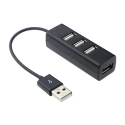 Mini hub USB 2.0 de 4 puertos para PC – Negro