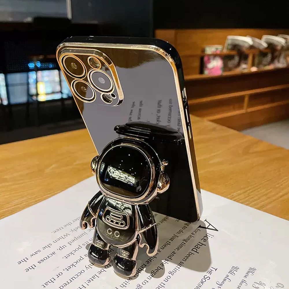 Funda de teléfono con cordón cruzado de astronauta para Huawei Nova Y70 Y90 Nova 10 Pro 8i 9 SE 7i 5t 3i 4e, funda cuadrada con soporte chapado - imagen 5