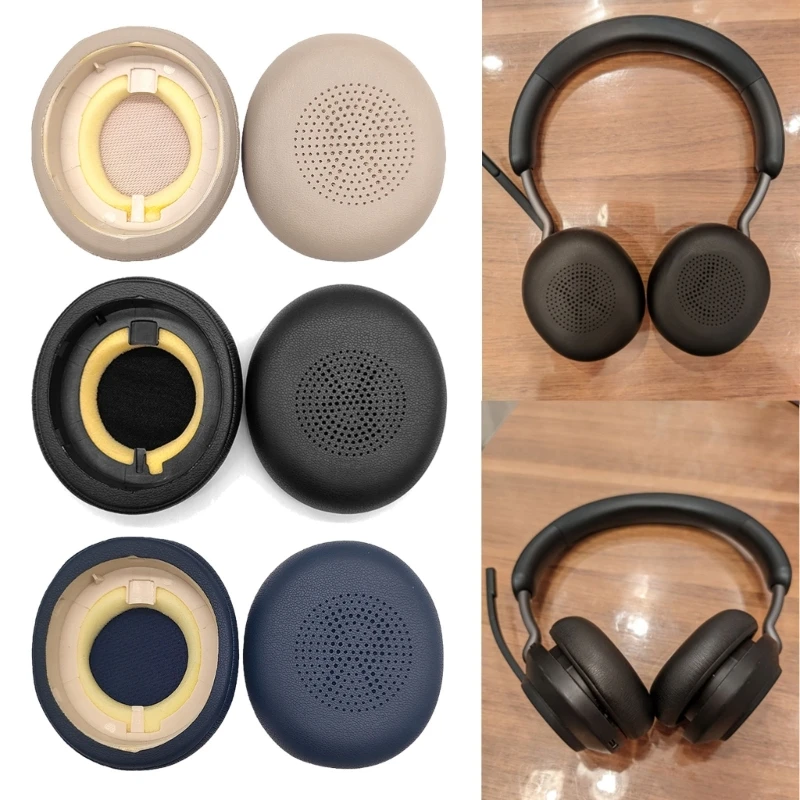 Almohadillas cuero para los oídos, cojín esponja, orejeras elásticas repuesto para auriculares 45H Evolve2 65 (1 - imagen 3