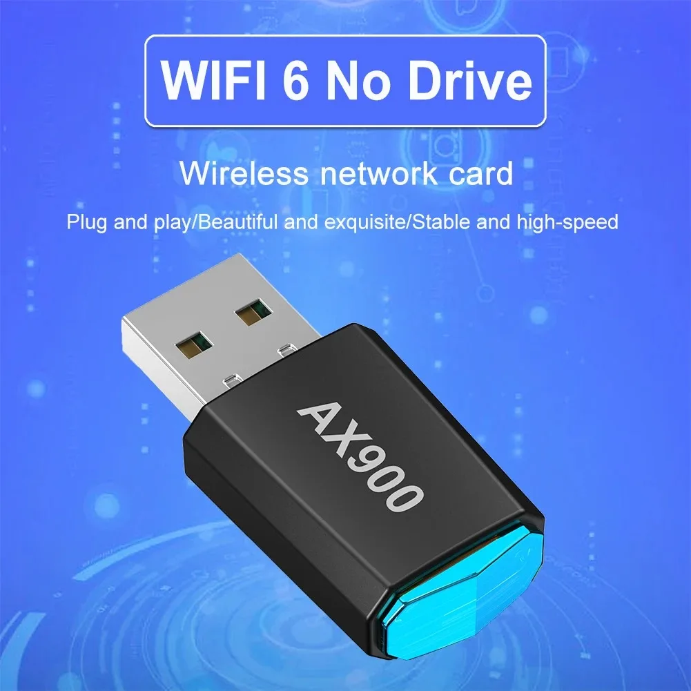 Adaptador USB Wi-Fi 6 de 900M, tarjeta de red inalámbrica gratuita, adaptador de señal estable Ethernet WiFi de doble banda 2,4G/5,8G para PC y portátil - imagen 2