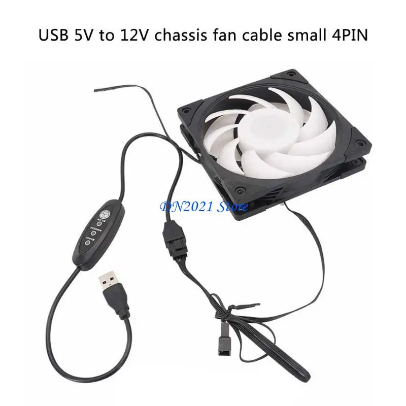 Cable alimentación USB F3KE 5V a 12V Cable del convertidor ventilador computadora para ventilador computadora - imagen 3