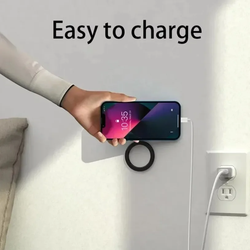 Soporte de anillo magnético de pared ligero de Metal soporte para teléfono móvil para Magsafe iPhone 16/15/14/13/12 Pro Max soporte magnético para teléfono de coche - imagen 5