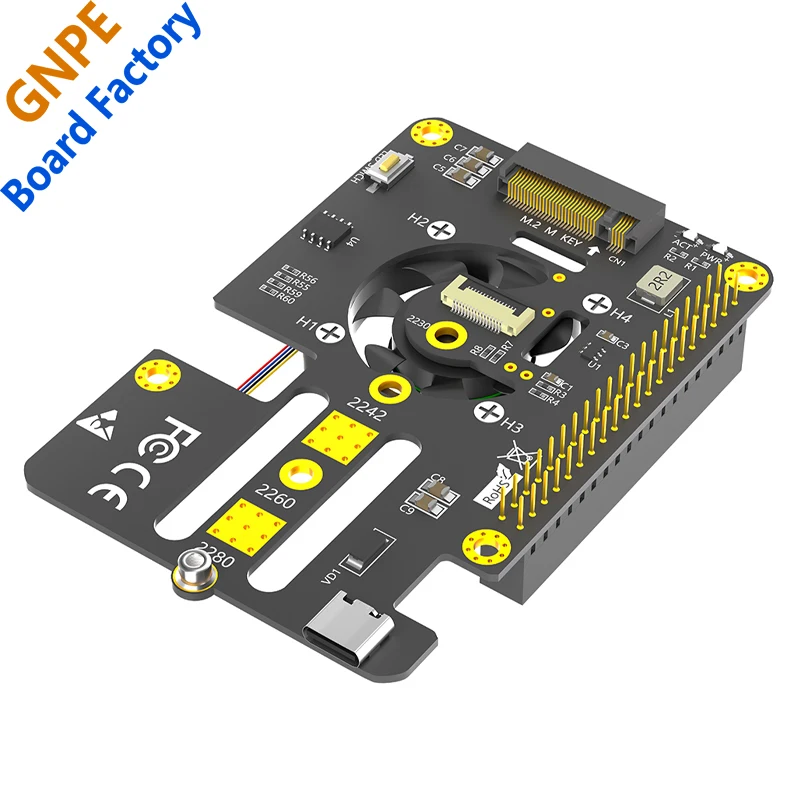 Raspberry PI 5 PCIE a M.2 NVMe SSD 2280 Unidad de estado sólido Placa de expansión 3 en 1 con ventilador - imagen 3