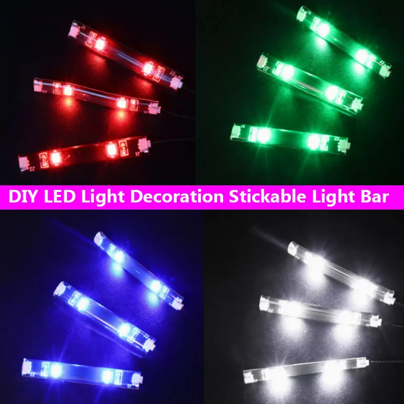 Bloques de construcción DIY, luz LED decorativa, barra de luz adhesiva, paisaje urbano, efecto de luz, piezas brillantes, bloques de construcción creativos