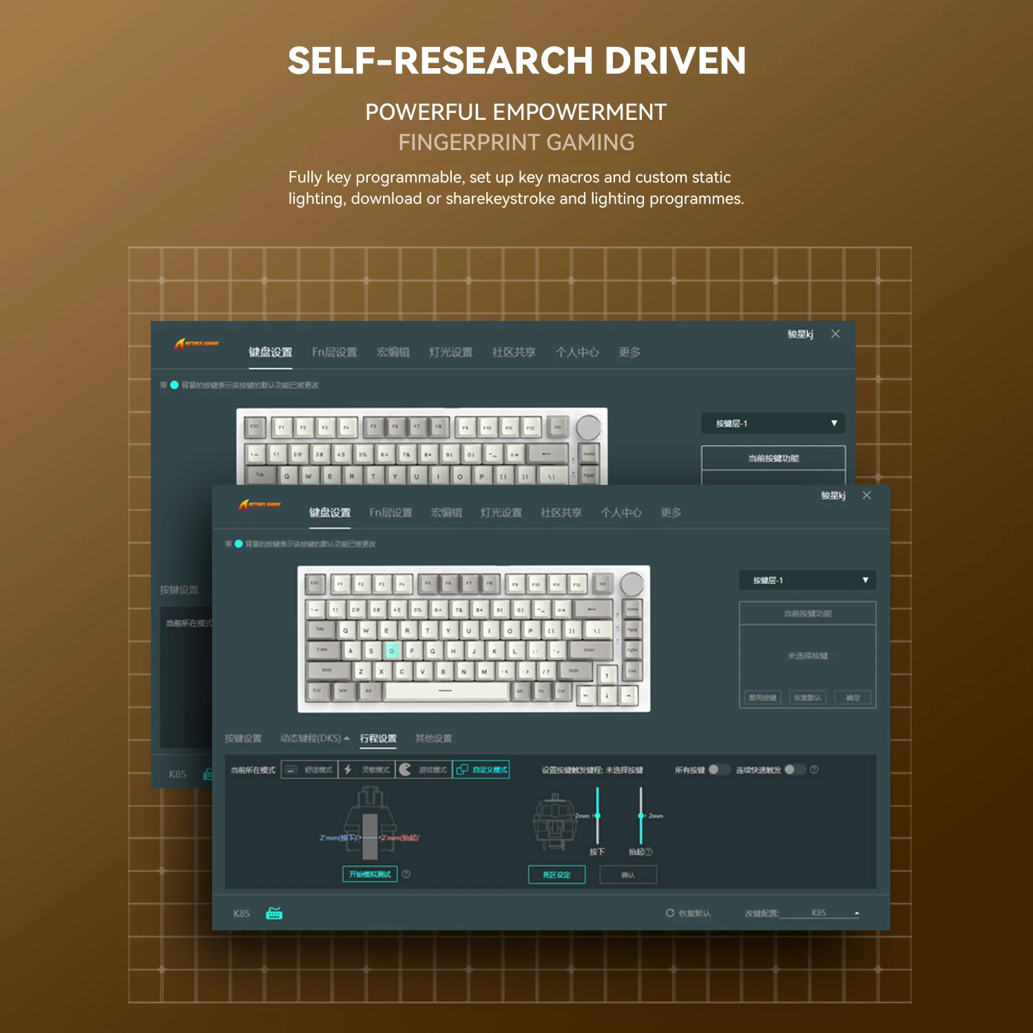 Teclado mecánico Attack Shark K85, interruptor magnético, intercambiable en caliente, personalizable, perillas de Metal, adecuado para FPS. juegos, Win&Mac - imagen 5