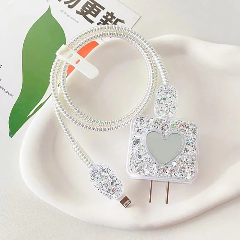 Cute IPhone Charger Protector Cover 18W 20W Silicone Charger Head Case 1m Cable Cover for IPhone 15 14 13 12 Pro Max - imagen 2