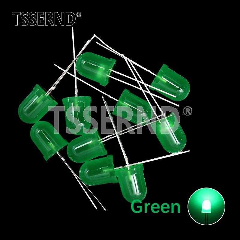 Kit surtido de LED de 10 piezas y 10mm, 5 colores, blanco, rojo, verde, azul, amarillo, bricolaje, F10, 0,75 W, diodo emisor de luz redonda difusa - imagen 4