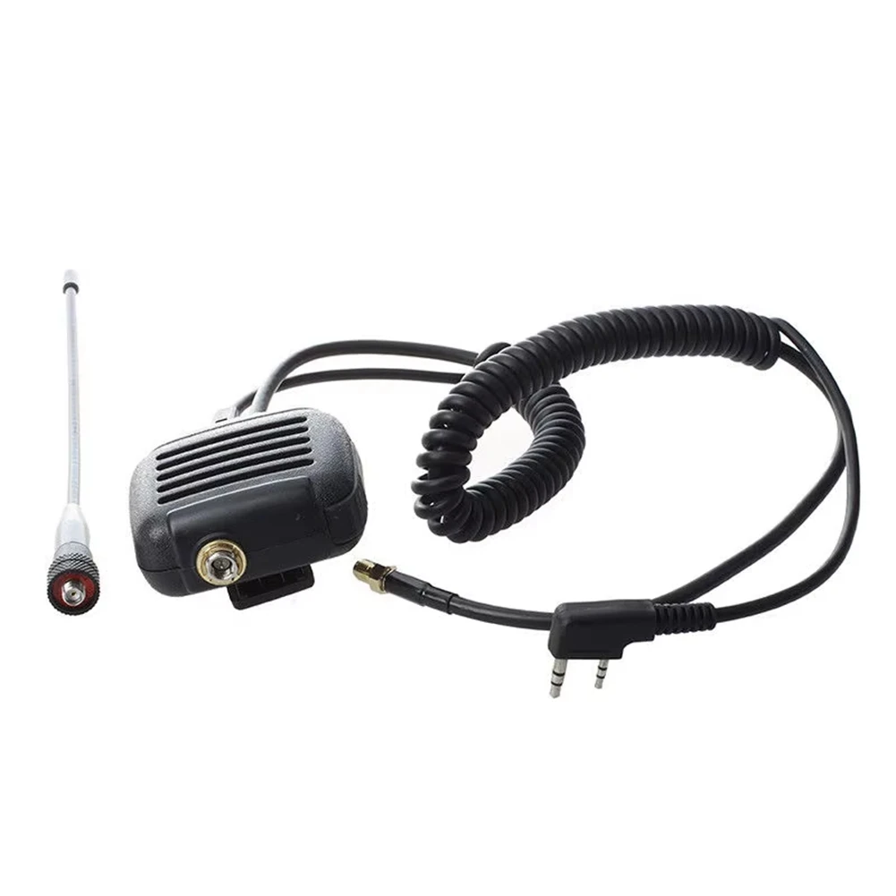Para Baofeng altavoz de mano de Radio de 2 pines micrófono PTT Dual con antena SMA hembra de doble banda para TYT - imagen 5