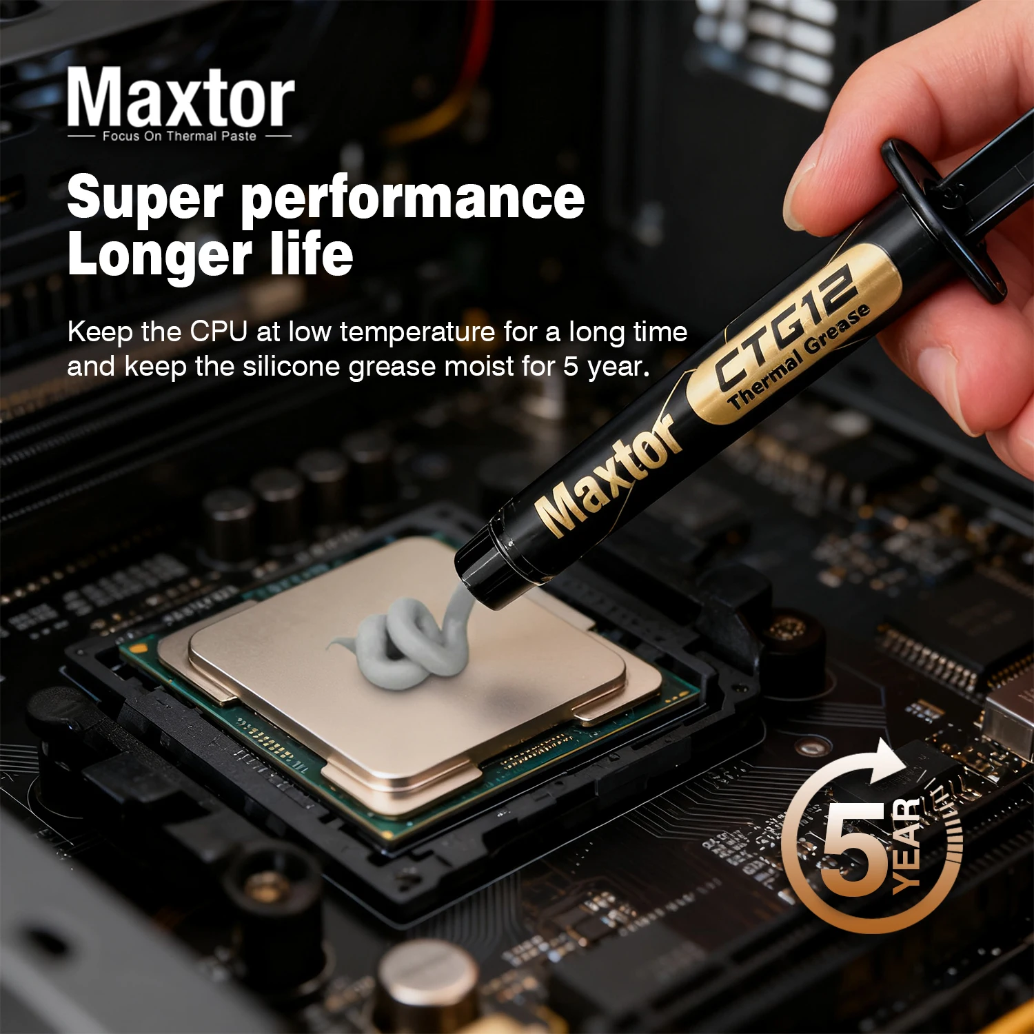 Maxtor 18W/mk pasta térmica enfriador de alto rendimiento compuesto de enfriamiento grasa de silicona para juegos PC PS5 CPU GPU refrigeración - imagen 3