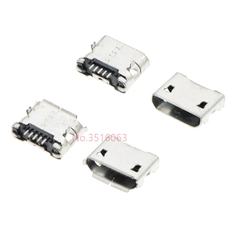 Conector hembra para teléfono móvil, Conector Micro USB de 5 pines, 10 piezas, 5,9mm, DIP2, tipo B, con rizador/boca plana, sin rizar - imagen 3