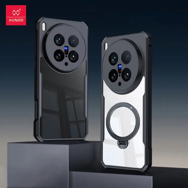 Para VIVO X200 funda Ultra magnética funda XUNDD Airbags a prueba de golpes PC dura + protección de TPU soporte de anillo trasero mire - imagen 2