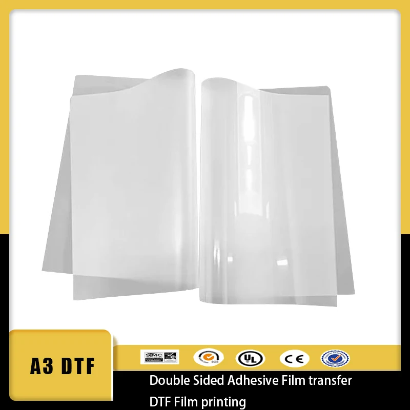 50/100 Uds película DTF A3/película adhesiva de doble cara transferencia impresión de película DTF, 50/100 hojas de papel de transferencia de calor DTF PET